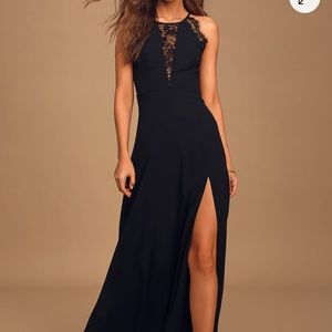 Lulus Romantic Mood Black Lace Sleeveless Dress